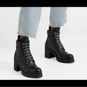 Miu Miu Black Lace Up Boots